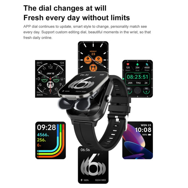 GPS Smart Watch D8 TWS 2-in-1 Headset Bluetooth Talk Heart Rate Blood Pressure Health Monitoring Headphones Play Music with To - Image 4